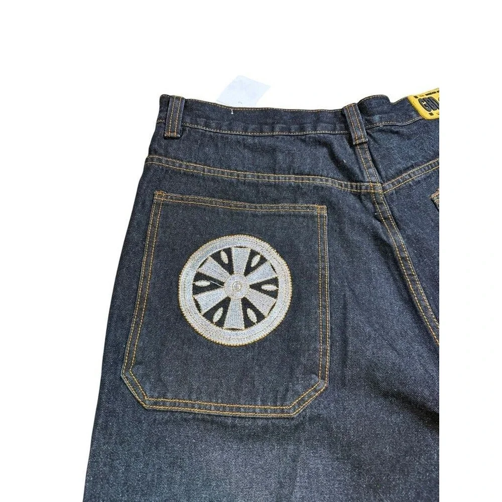 GodBody Jeans Mens Size 42 Baggy Loose Fit Y2K Streetwear Skater 23